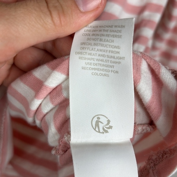 Boden Pink and White Striped Ruffle Collar Blouse - S - Picture 6 of 7